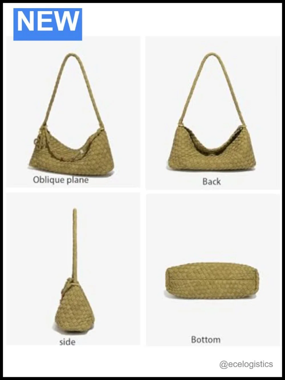 Woven Suede Hobo Handbag Shoulder Bag Tote with Magnetic Closure